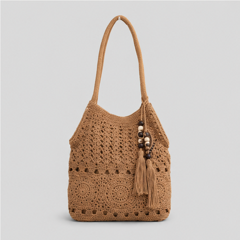 Charm Crochet Shoulder Tote