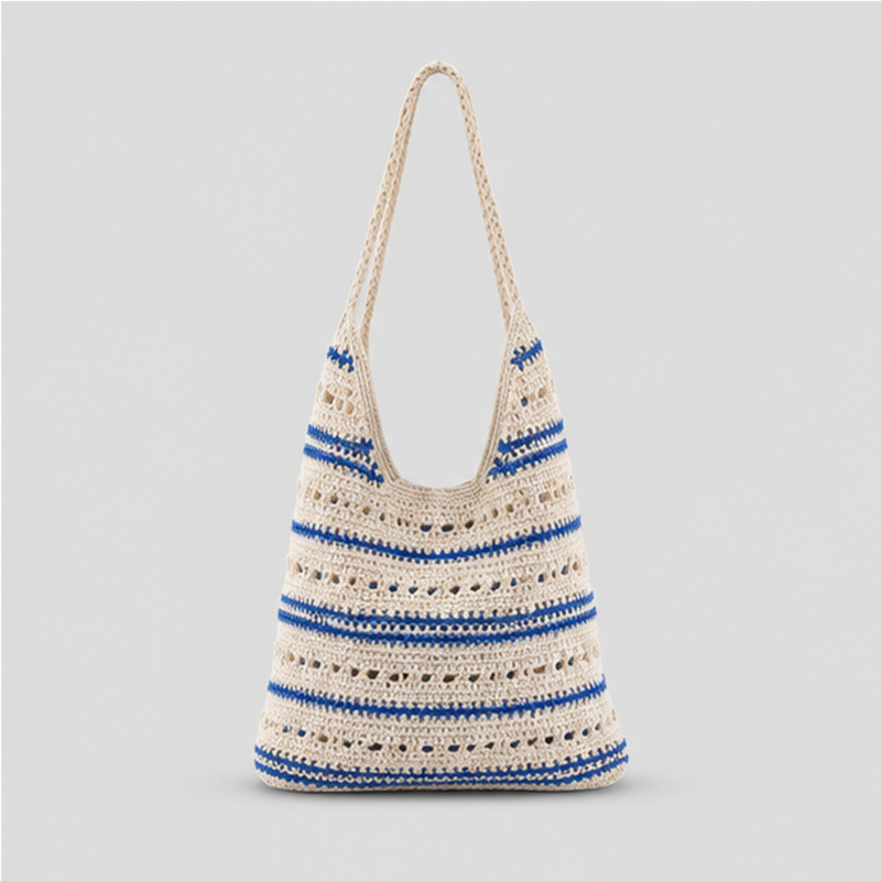 Striped Crochet Shoulder Bag