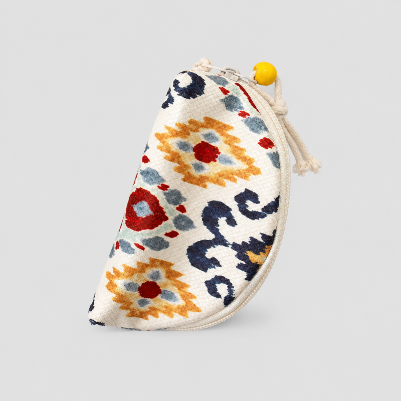 Embroidered Print Coin Pouch