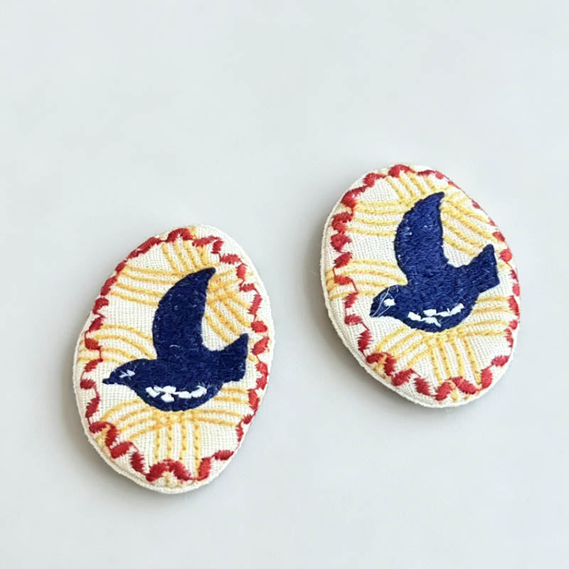 Embroidered Floral Bird Brooch - Shopdayla Wholesale - #6978