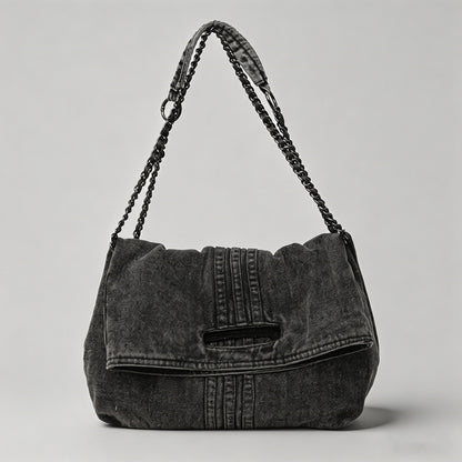 Vintage Denim Chain Shoulder T - Shopdayla Wholesale - #9554