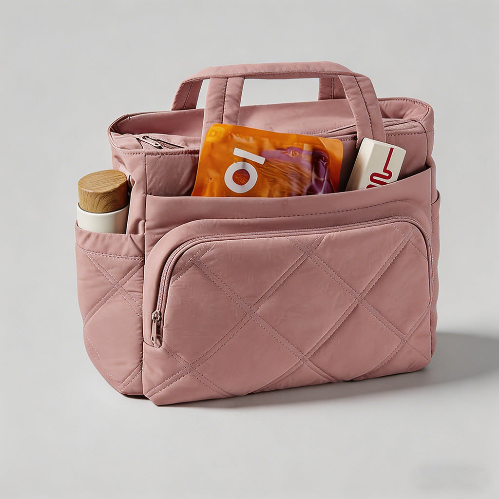 Quilted Multi-Pocket Tote Bag - Shopdayla Wholesale - #0034