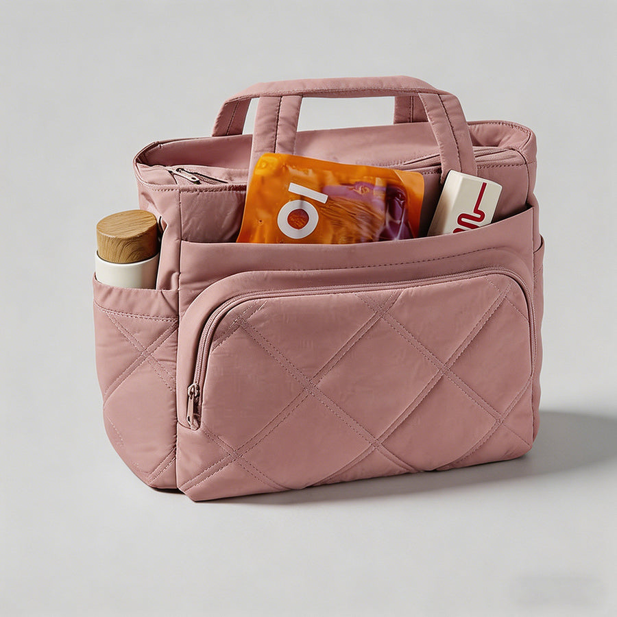 Quilted Multi-Pocket Tote Bag - Shopdayla Wholesale - #0034