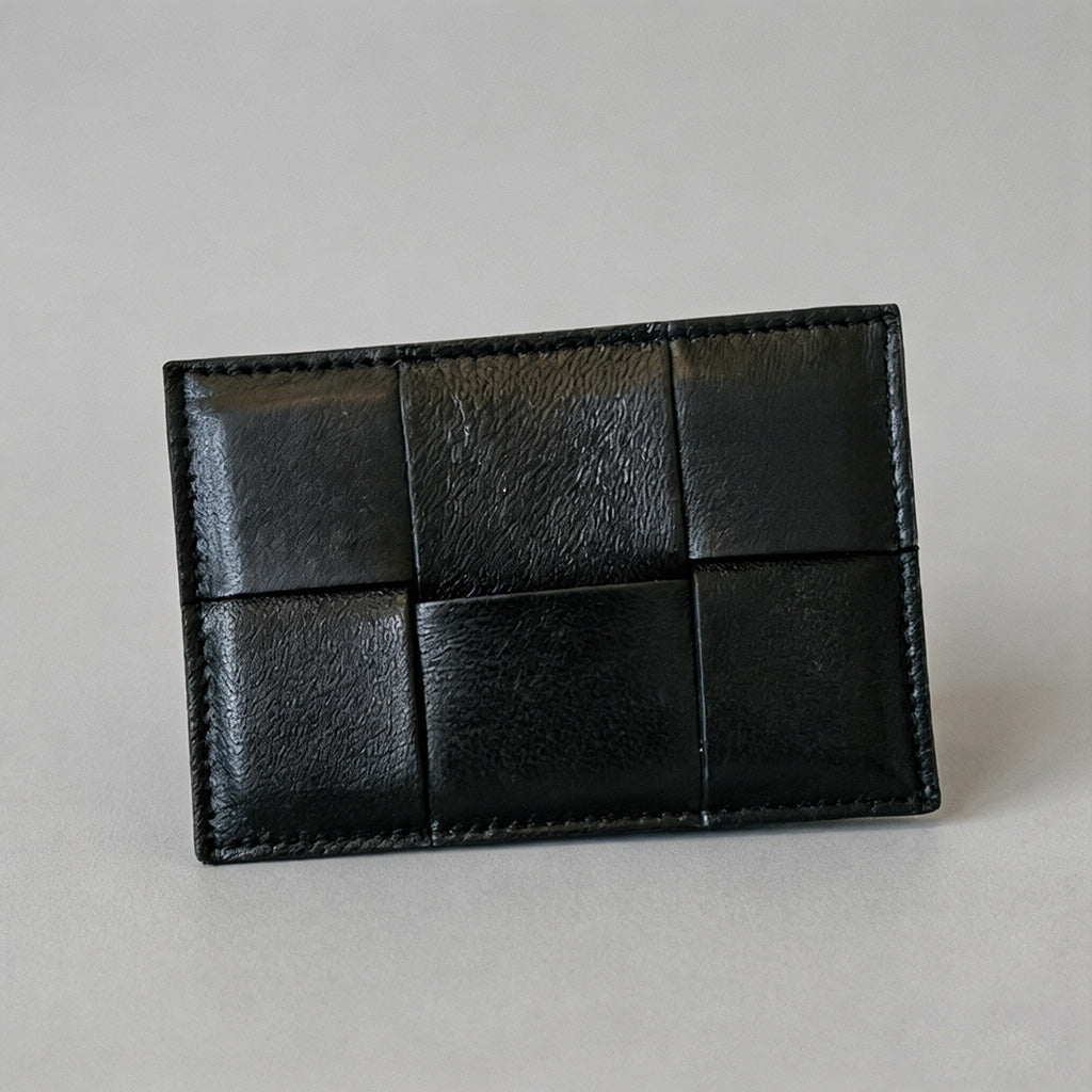 Woven Leather Card Holder