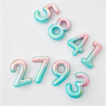 0-9 Gradient Balloon Style Number Birthday Candles