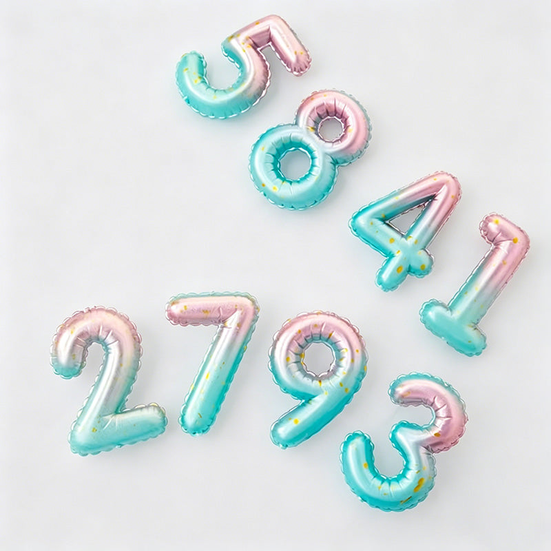 0-9 Gradient Balloon Style Number Birthday Candles