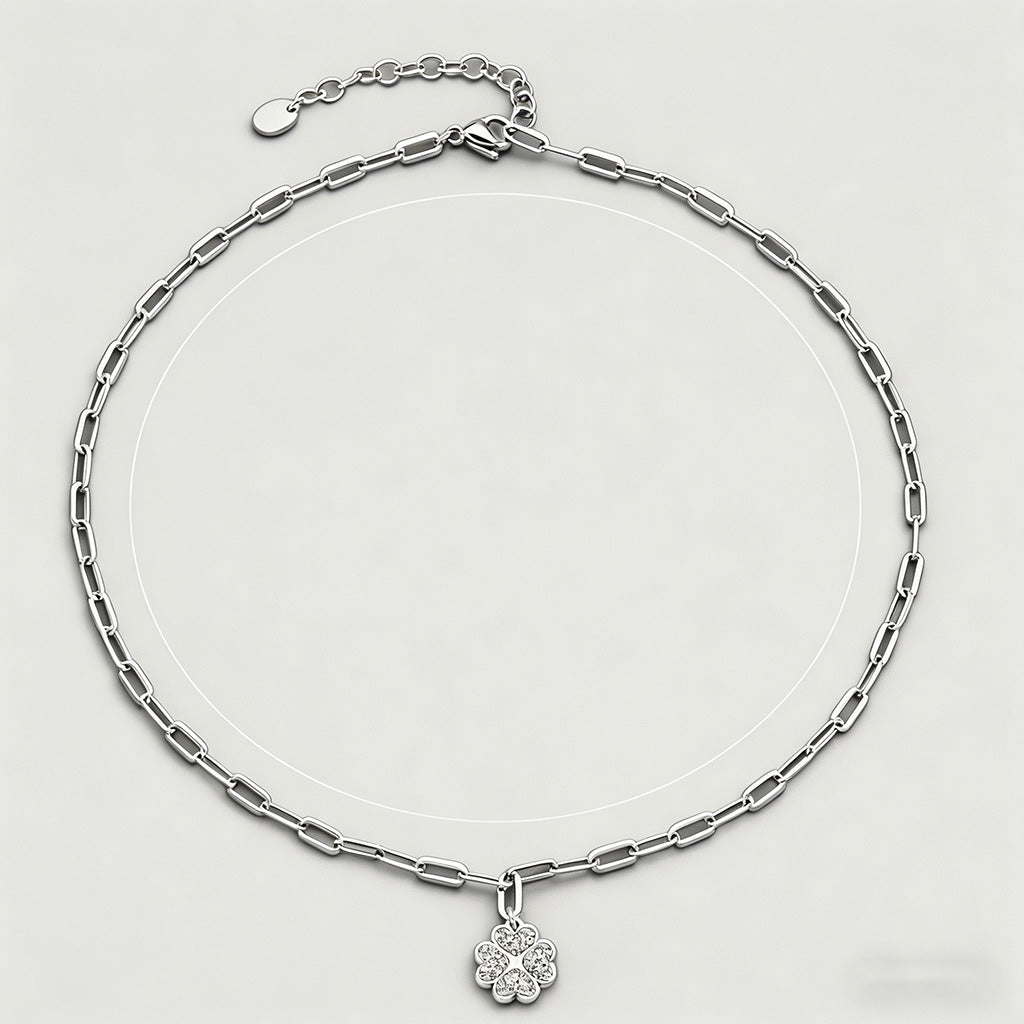 Crystal Clover Charm Paperclip - Shopdayla Wholesale - #2050