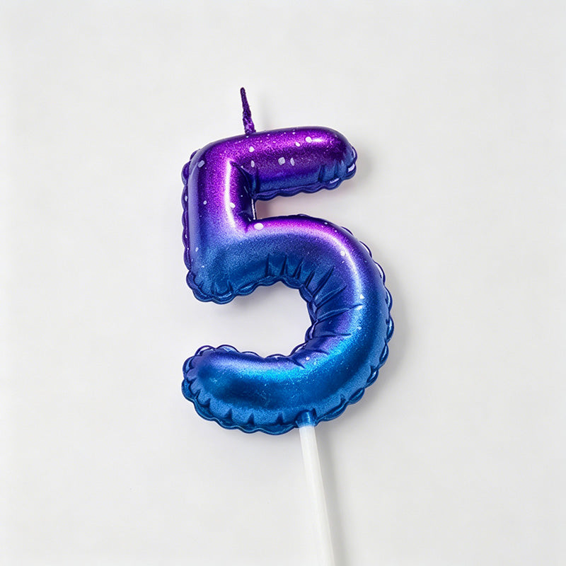 0-9 Gradient Balloon Style Number Birthday Candles