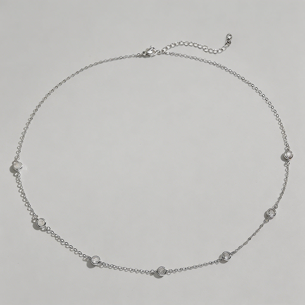 Bubble CZ Station Necklace - Shopdayla Wholesale - #0178