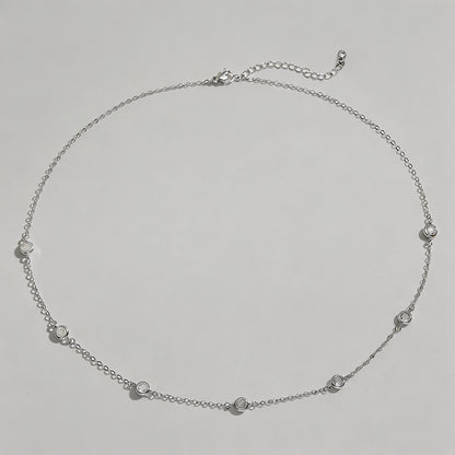Bubble CZ Station Necklace - Shopdayla Wholesale - #0178