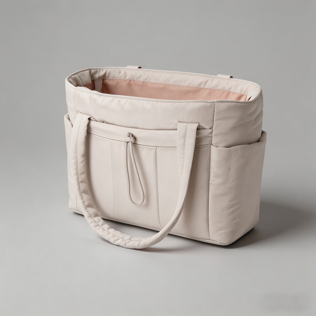 Multi-Pocket Quilted Tote Bag