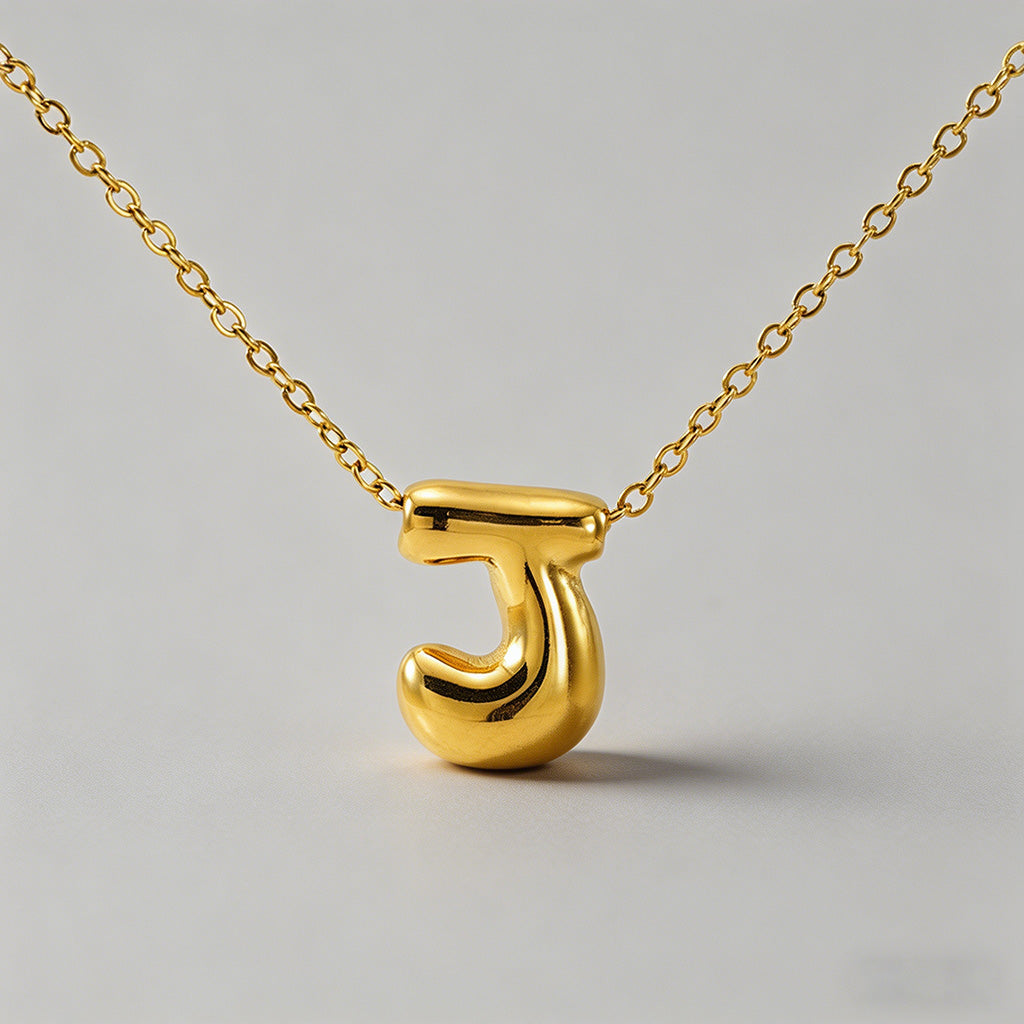 3D Bubble Letter Initial Neckl - Shopdayla Wholesale - #6130