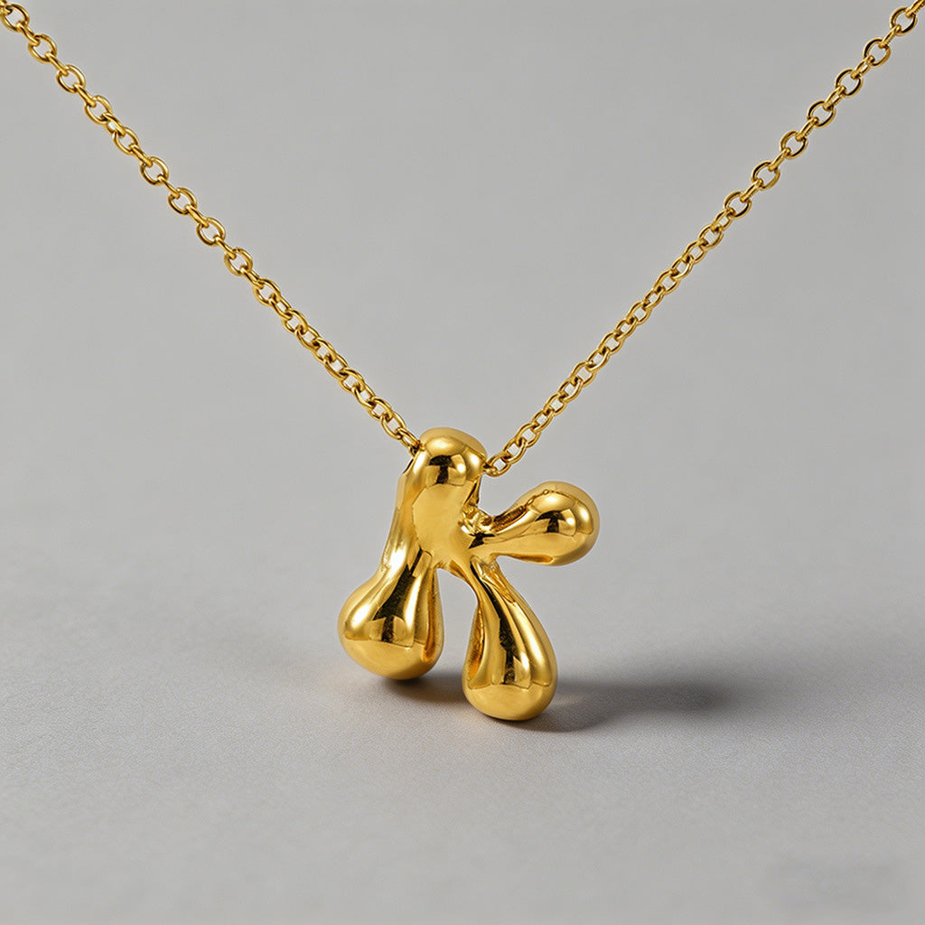 3D Bubble Letter Initial Neckl - Shopdayla Wholesale - #3362