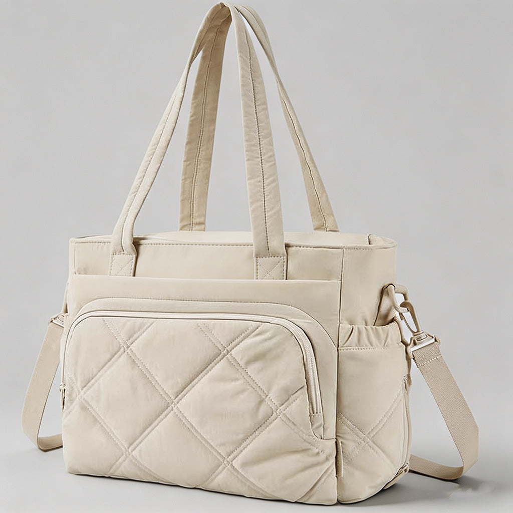 Quilted Multi-Pocket Tote Bag - Shopdayla Wholesale - #8338