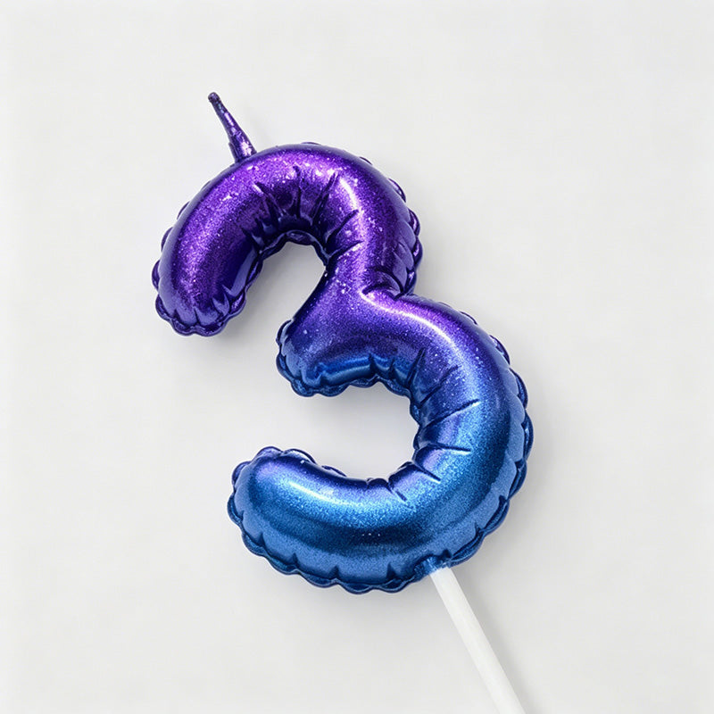 0-9 Gradient Balloon Style Number Birthday Candles