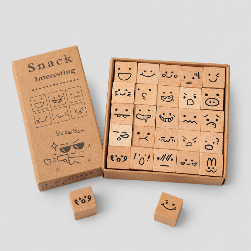 Mini Themed Wooden Rubber Stam - Shopdayla Wholesale - #1554