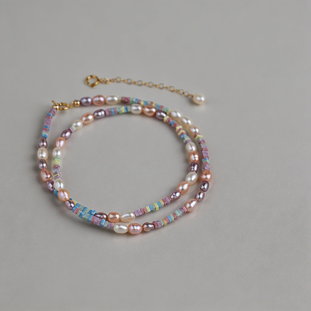 Dainty Mixed Color Pearl & Iri - Shopdayla Wholesale - #7186
