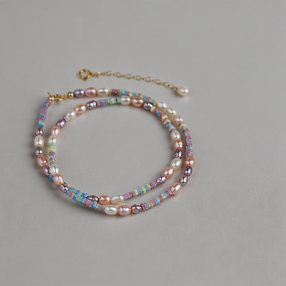 Dainty Mixed Color Pearl & Iri - Shopdayla Wholesale - #7186