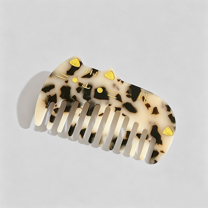 Cat-Shaped Acetate Wide Tooth - Shopdayla Wholesale - #4658