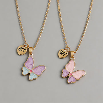Butterfly Enamel Pendant Necklace