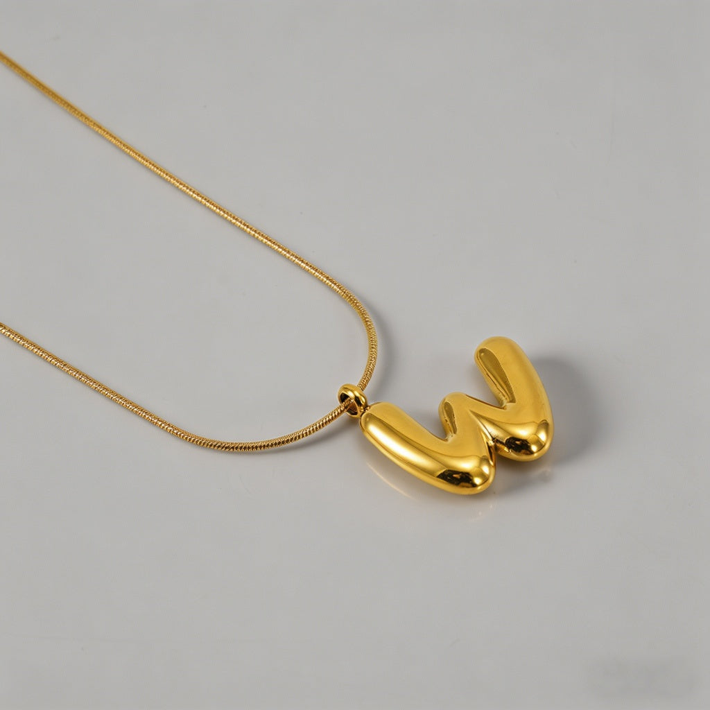 3D Bubble Letter Initial Neckl - Shopdayla Wholesale - #9474