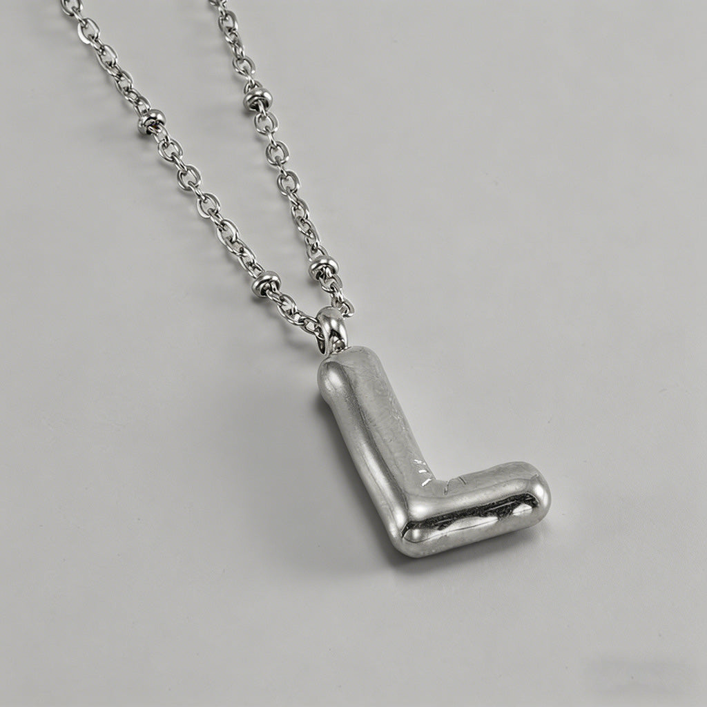 3D Bubble Letter Initial Neckl - Shopdayla Wholesale - #4834