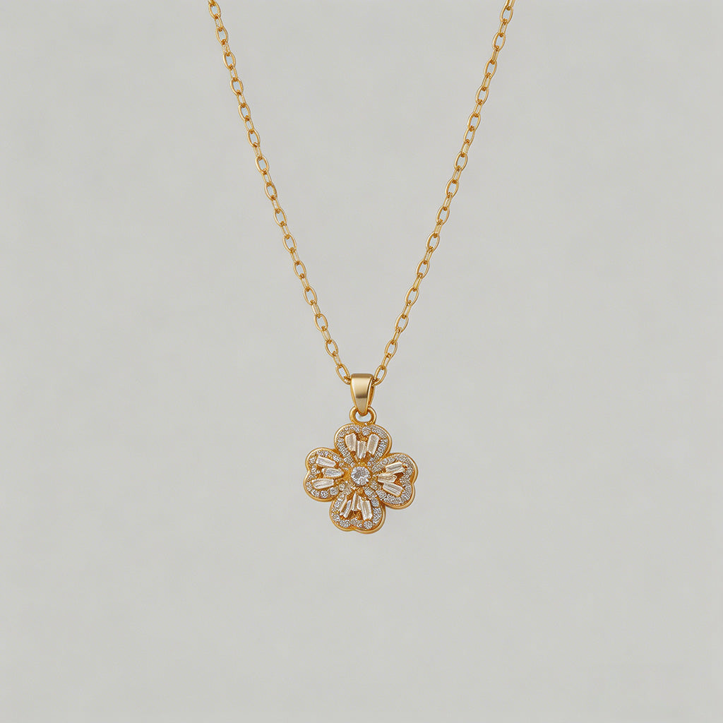 Four-Leaf Clover Pendant Neckl - Shopdayla Wholesale - #0130