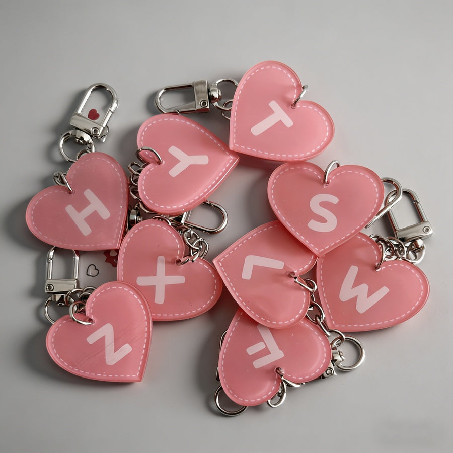 Pink Heart Acrylic Letter Keyc - Shopdayla Wholesale - #4290