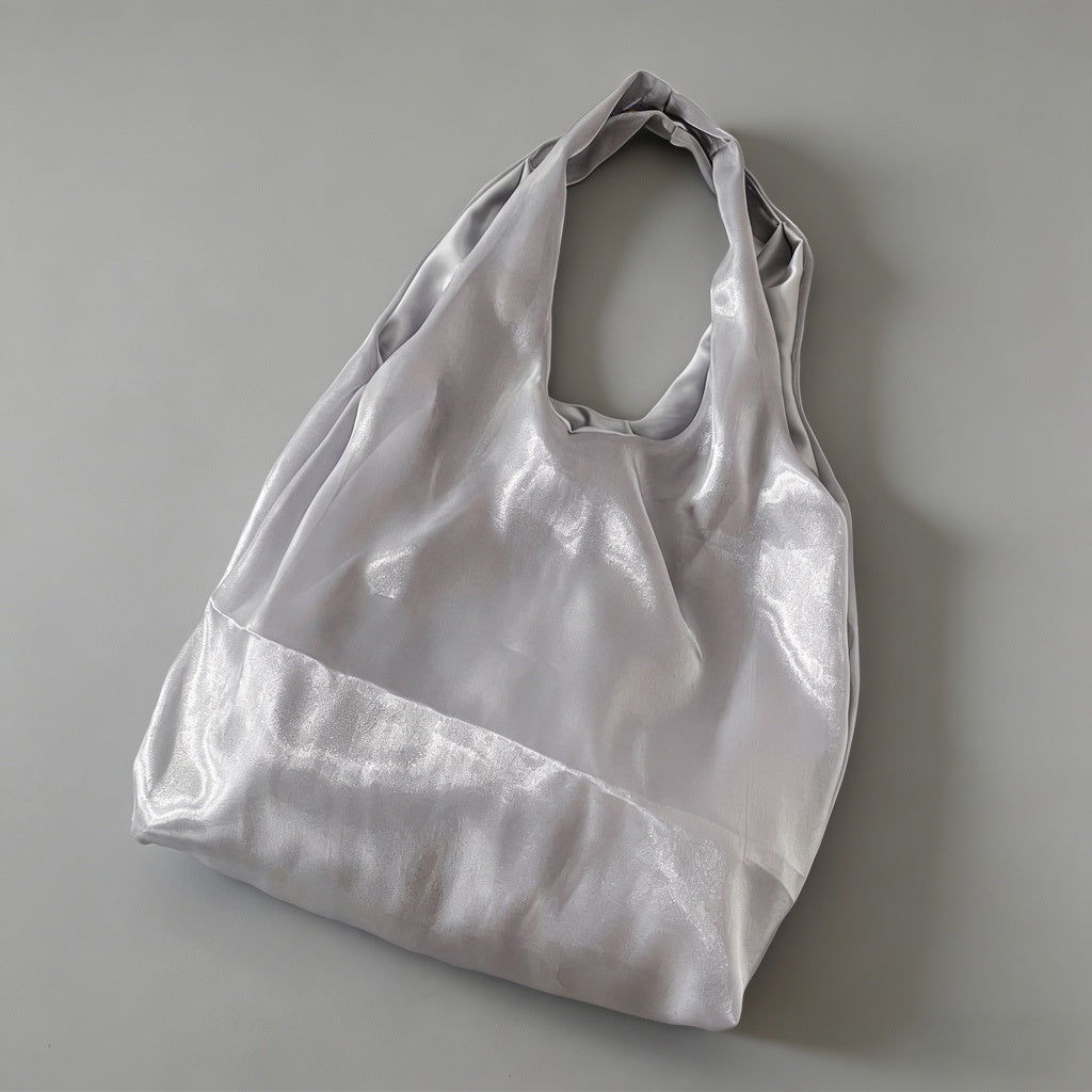 Shimmering Satin Hobo Tote Bag - Shopdayla Wholesale - #0562