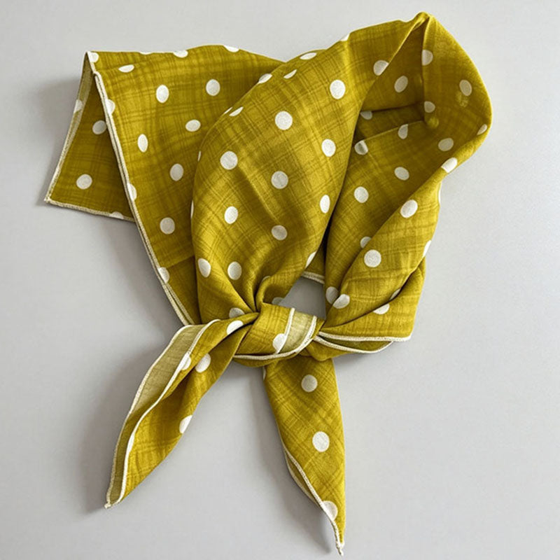 Polka Dots Print Square Neck Scarf