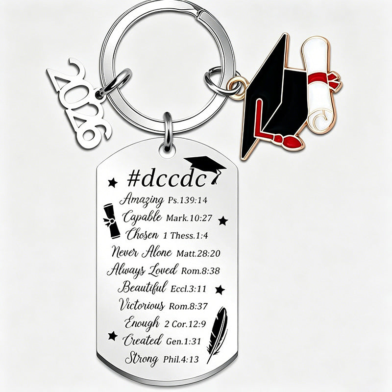 2026 Graduation Stainless Steel Laser Engraved Keychain