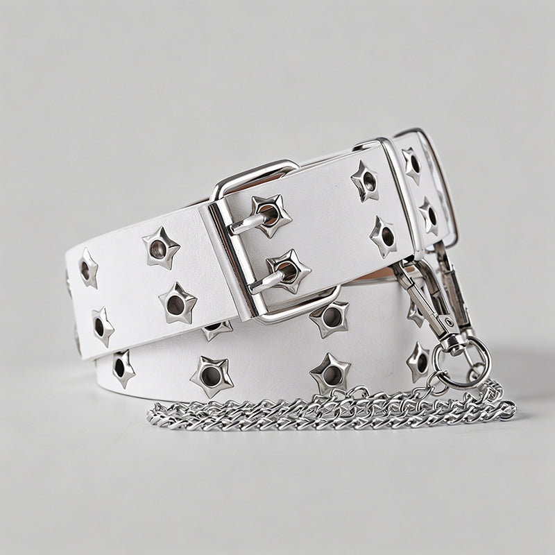 Hollow Punk PU Star Eyelets & - Shopdayla Wholesale - #1090