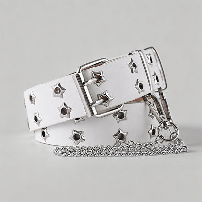 Hollow Punk PU Star Eyelets & - Shopdayla Wholesale - #1090