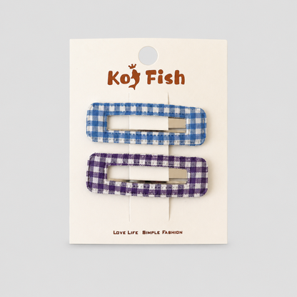 Plaid BB Set Hair Clip