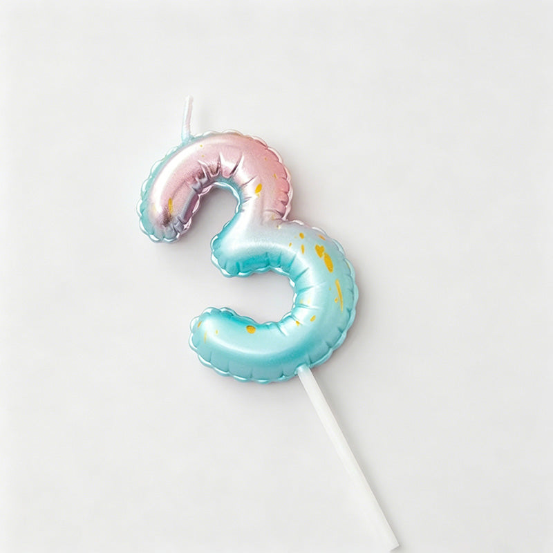 0-9 Gradient Balloon Style Number Birthday Candles