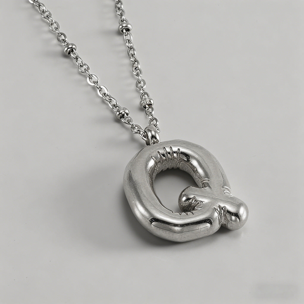 3D Bubble Letter Initial Neckl - Shopdayla Wholesale - #0994