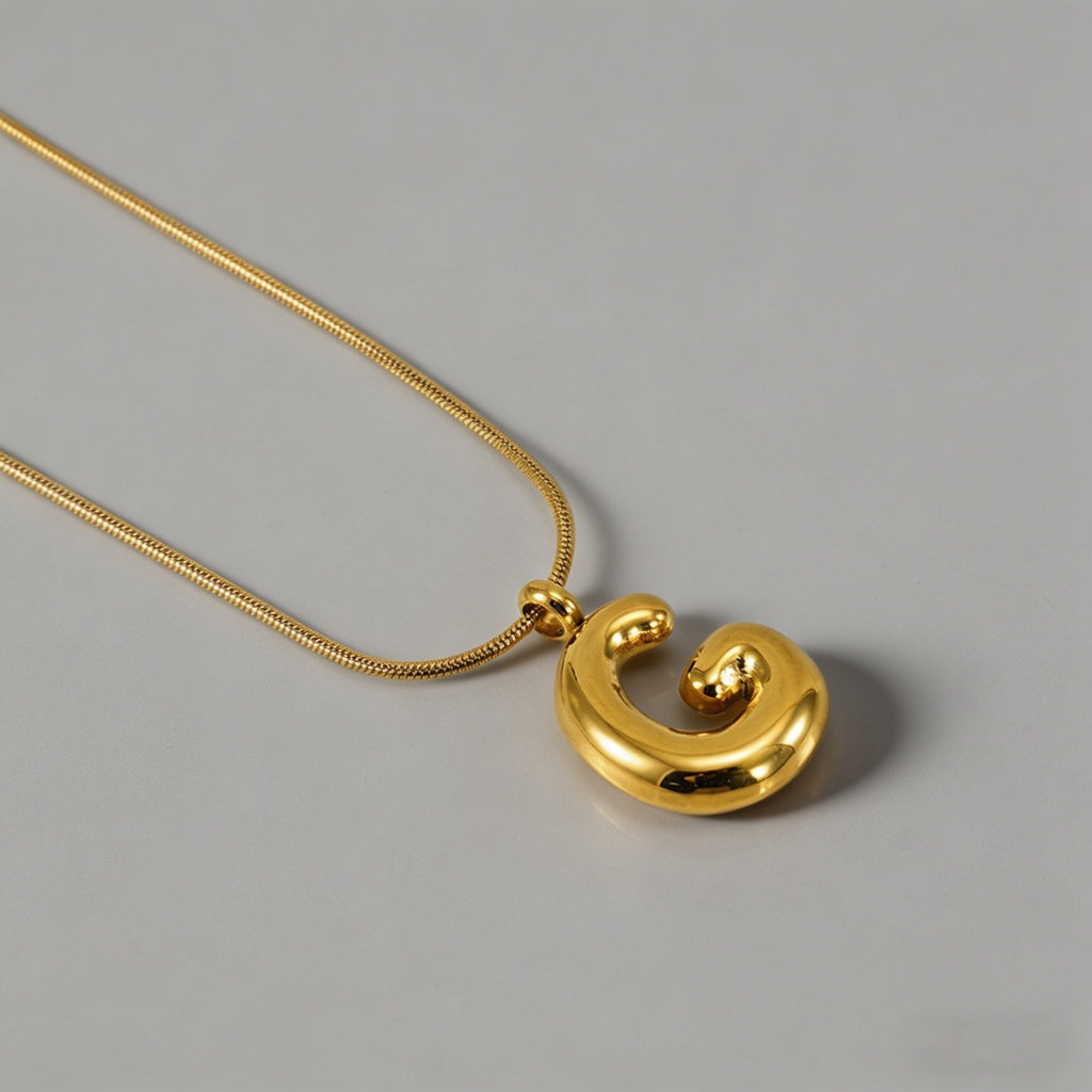 3D Bubble Letter Initial Neckl - Shopdayla Wholesale - #8850