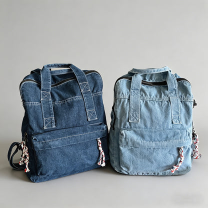 Vintage Washed Denim Backpack - Shopdayla Wholesale - #8594