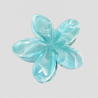 Mint Plumeria Gradient Claw Clip