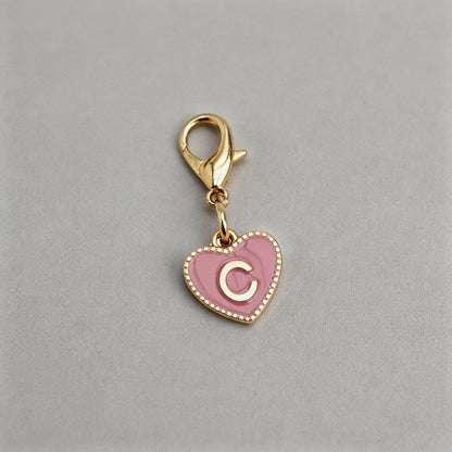 Heart Initial Keychain Charm - Shopdayla Wholesale - #5970