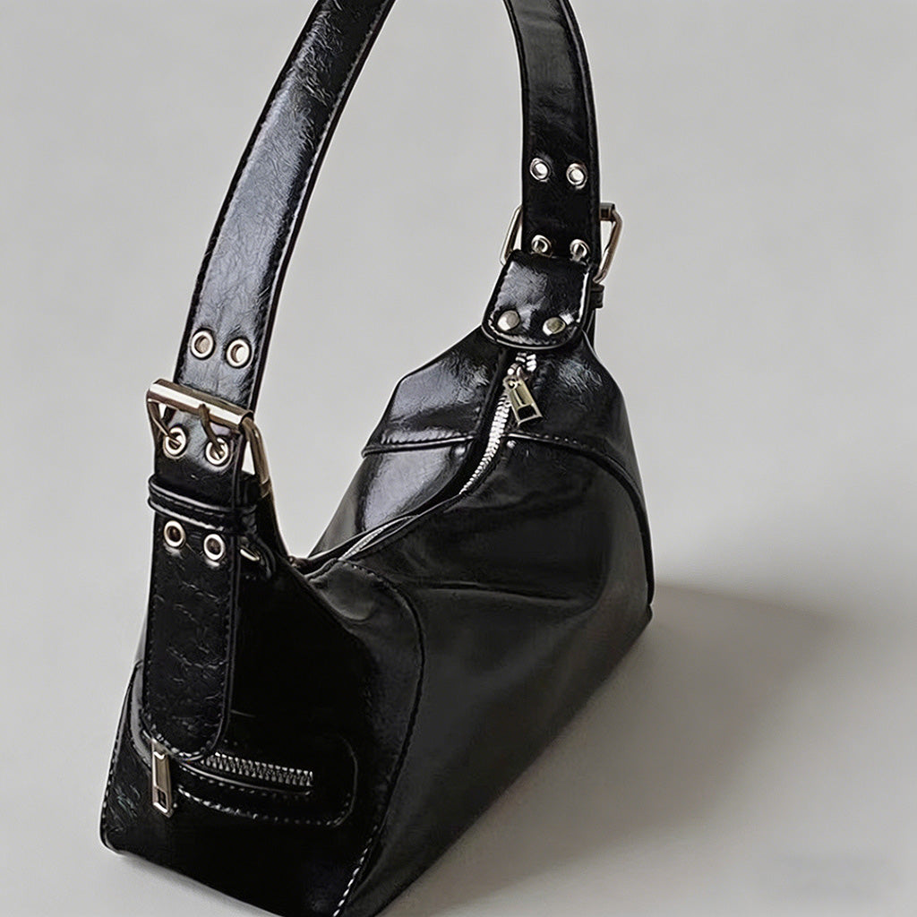 Vintage Patent Leather Hobo Sh - Shopdayla Wholesale - #3586