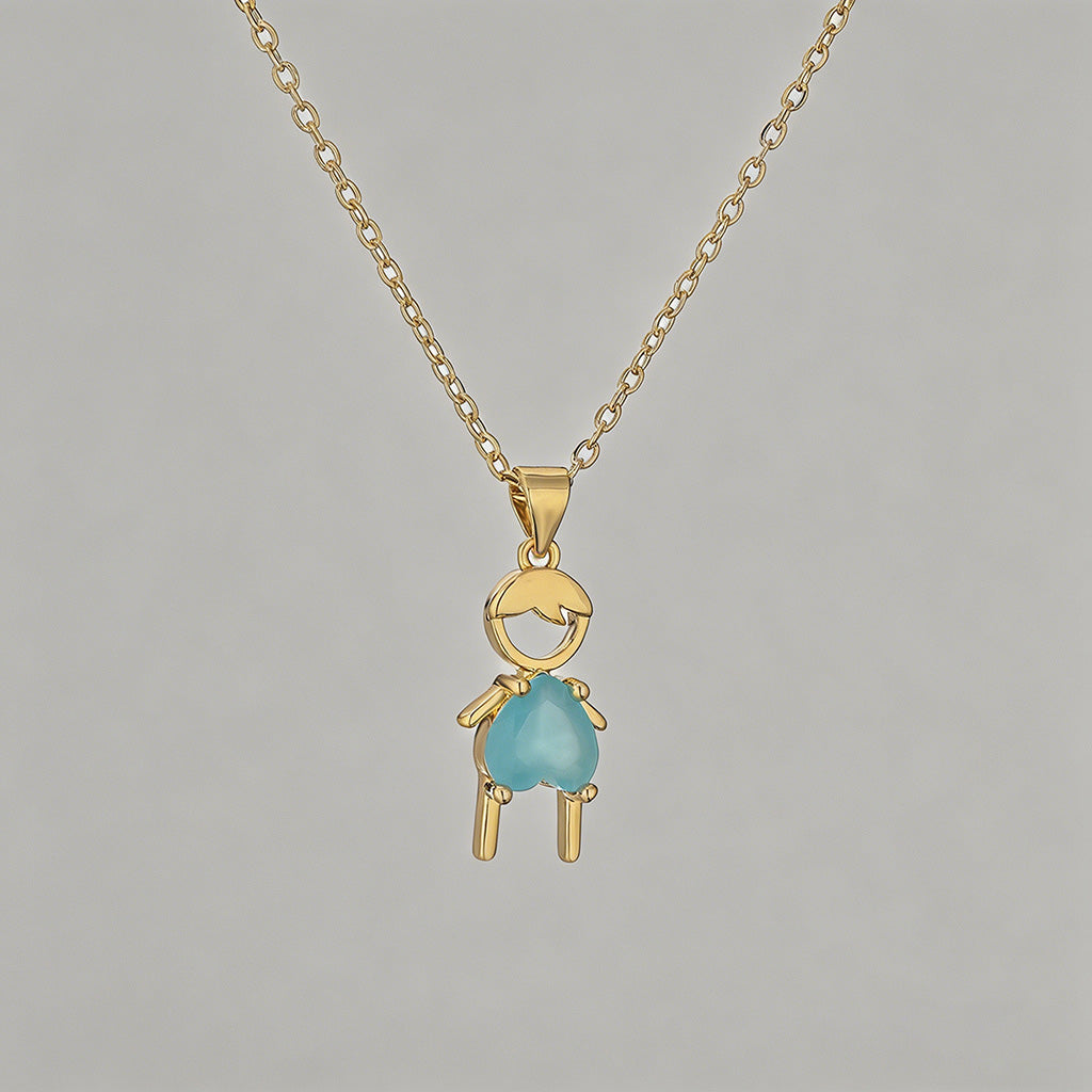 Cute Boy & Girl Gemstone Penda - Shopdayla Wholesale - #4322