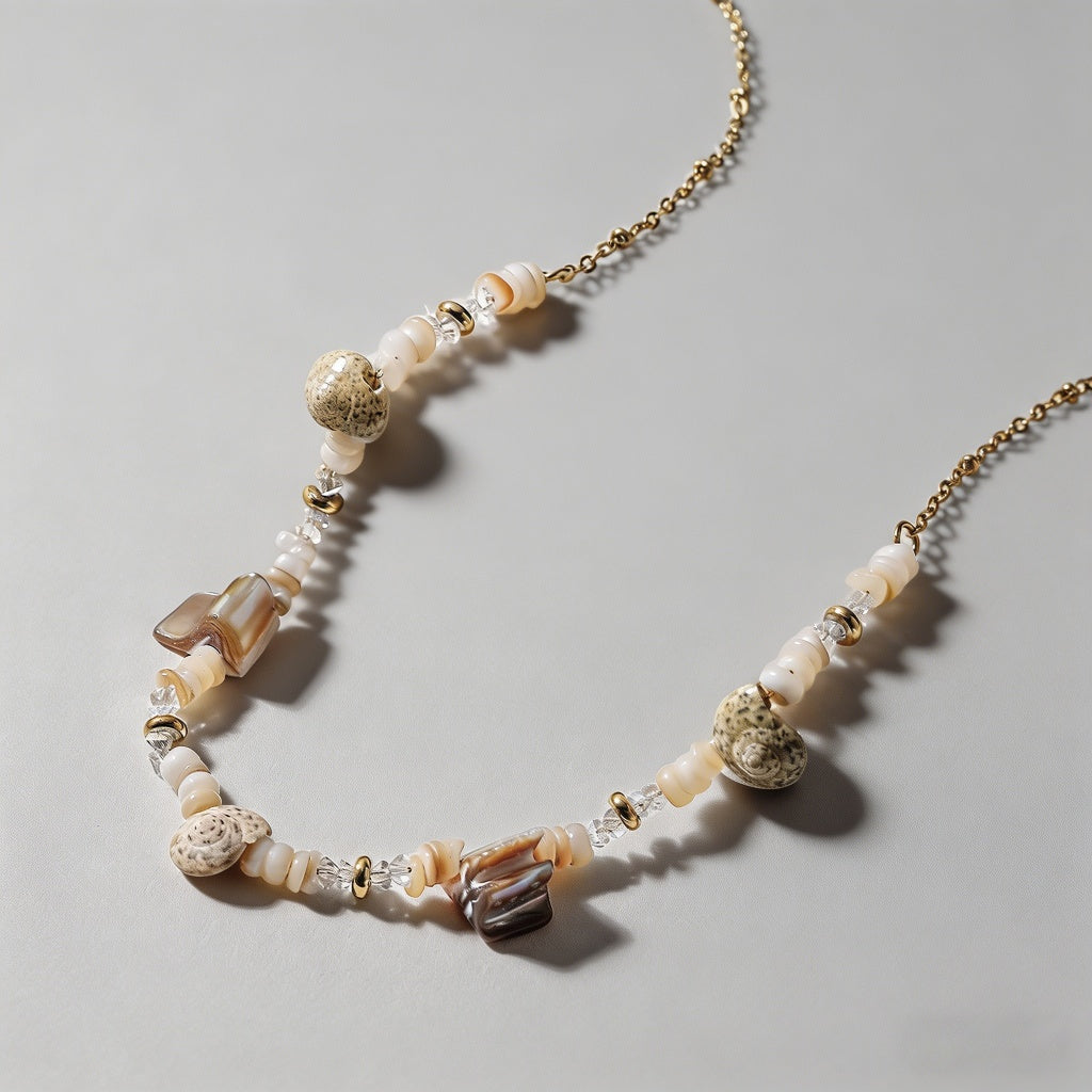 Ocean Shell Beaded Stainless S - Shopdayla Wholesale - #7378