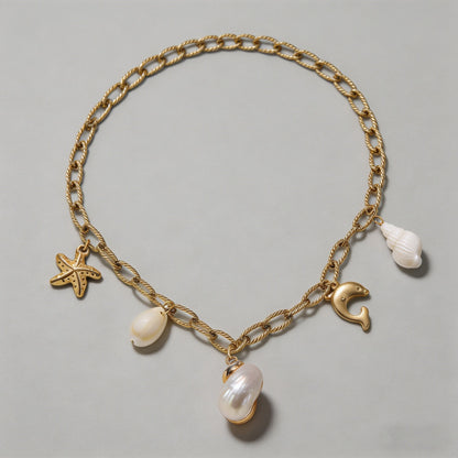 Baroque Pearl & Ocean Motif Ne - Shopdayla Wholesale - #9778