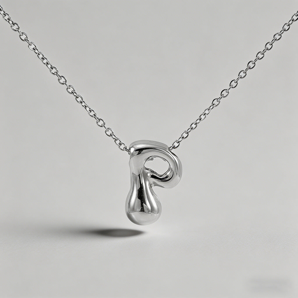 3D Bubble Letter Initial Neckl - Shopdayla Wholesale - #7554