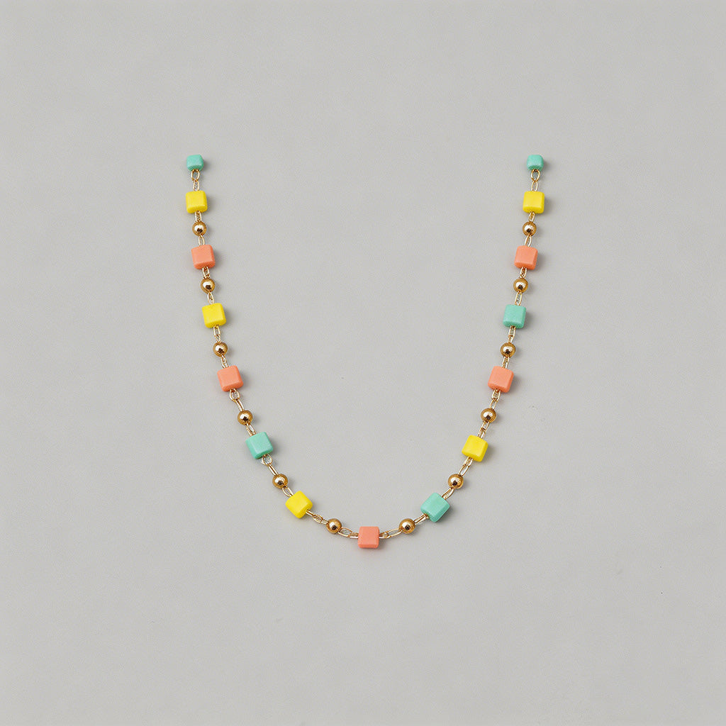 Vibrant Multicolor Cube Beaded - Shopdayla Wholesale - #6834