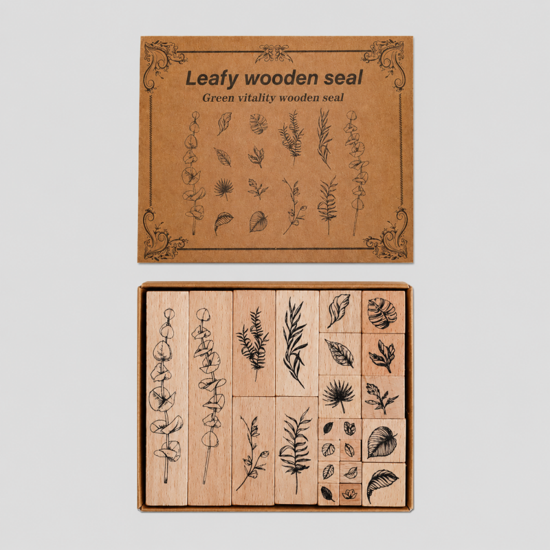 Vintage Botanical Wooden Rubbe - Shopdayla Wholesale - #9042