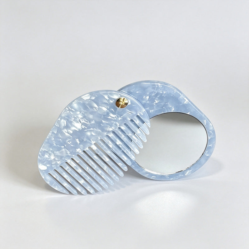 Acetate Folding Hair Comb Mirror