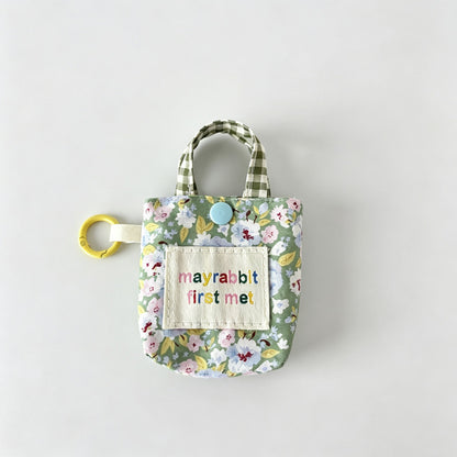 Floral Fabric Mini Key Pouch