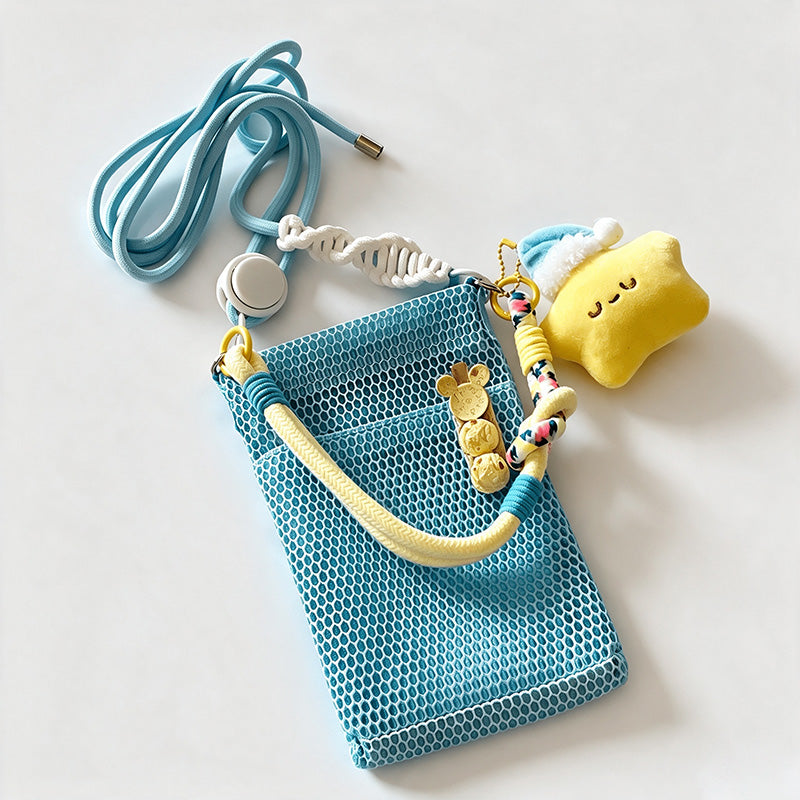 Star Charm Mesh Phone Pouch